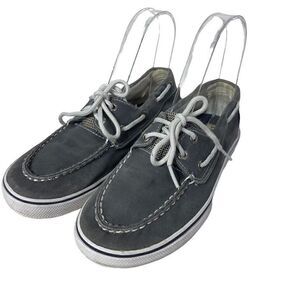 Sperry Top-Sider Boy's Halyard Gray Ripstop Loafer Shoes Size 1.5M